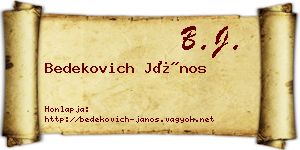 Bedekovich János névjegykártya